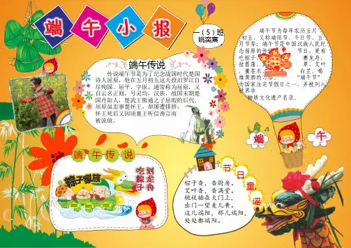 电子小报 A4横排 成品小报 端午节小报