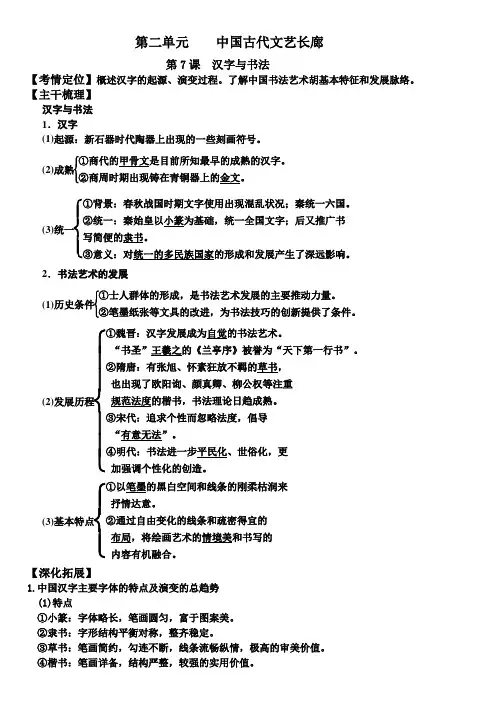 高中历史必修三学案【汉字与书法】
