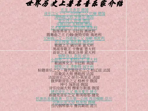 世界历史上著名音乐家介绍