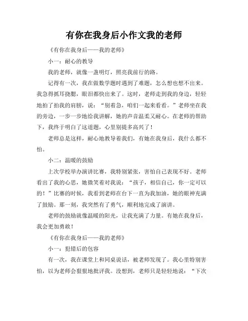 有你在我身后小标题作文我的老师