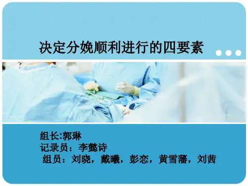决定分娩顺利进行的四要素(精)