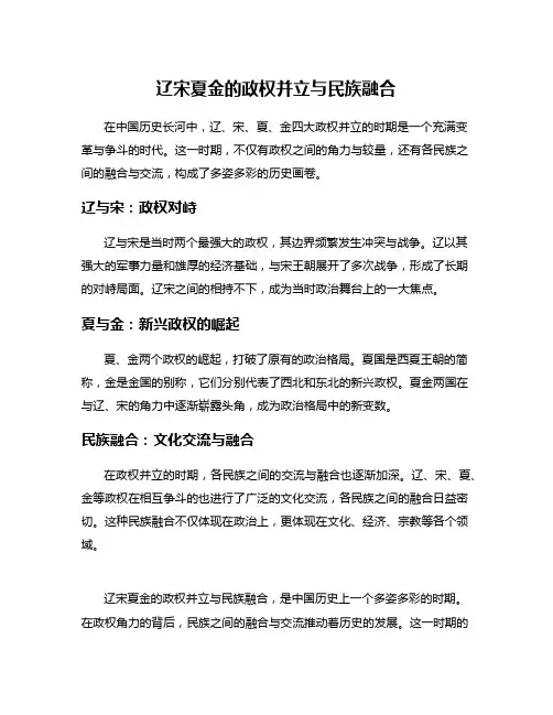 辽宋夏金的政权并立与民族融合