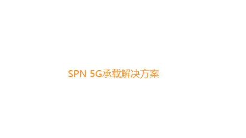 5G承载解决方案SPN