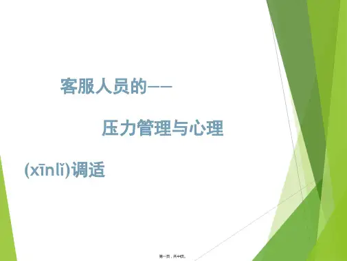 新版精品客服人员的压力管理与心理调节(ppt资料)