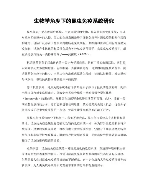 生物学角度下的昆虫免疫系统研究