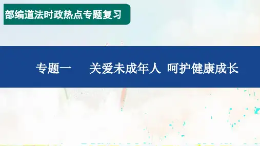 中考道法专题 关爱未成年人 呵护健康成长 复习课件