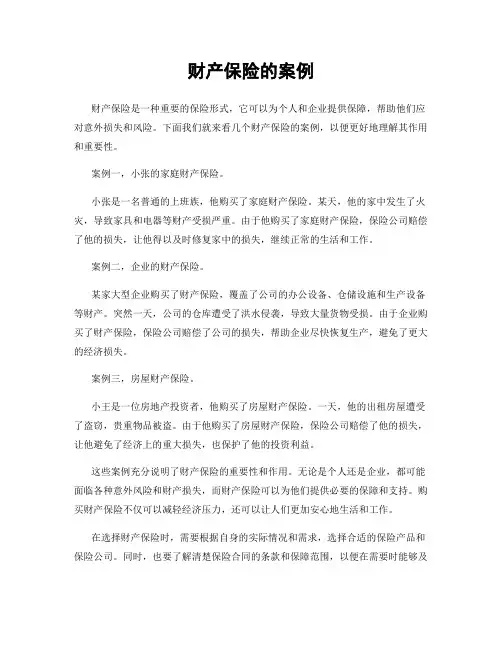 财产保险的案例