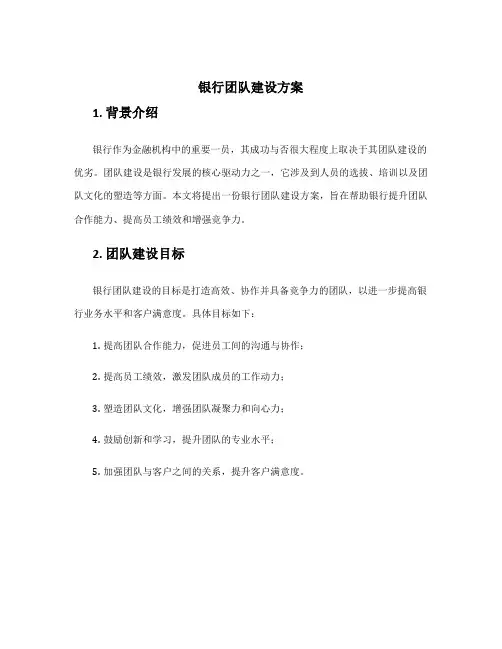 银行团队建设方案