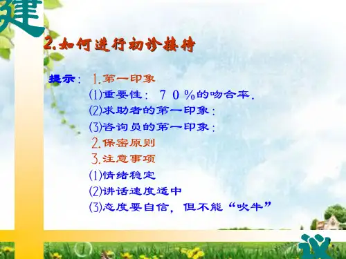 国家心理咨询师考试初诊接待
