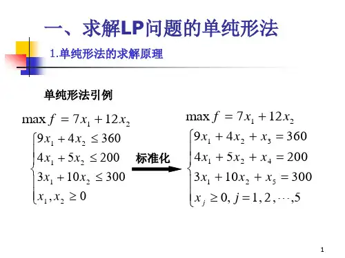 单纯形法(第三章线性规划2)