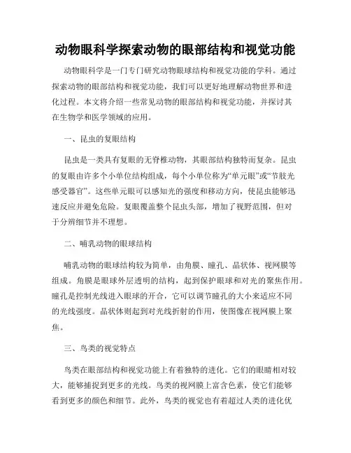 动物眼科学探索动物的眼部结构和视觉功能