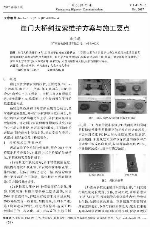 崖门大桥斜拉索维护方案与施工要点