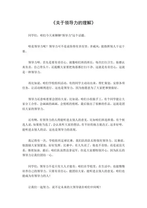 关于领导力的理解