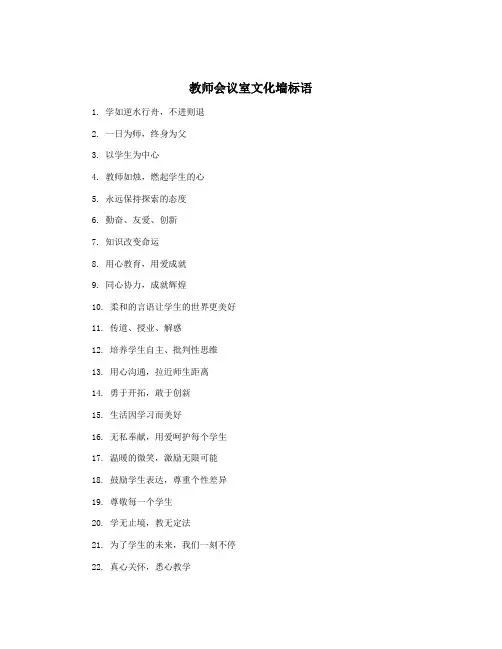 教师会议室文化墙标语
