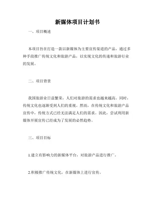 新媒体项目计划书