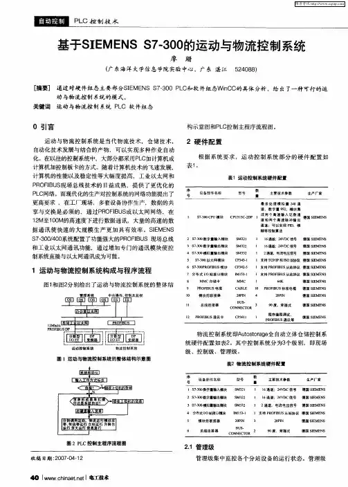 基于SIEMENS S7—300的运动与物流控制系统