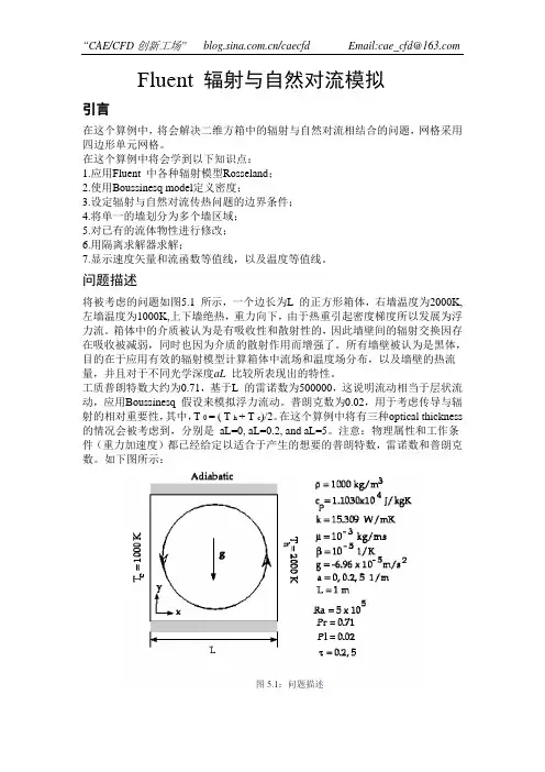 Fluent实例：辐射与自然对流模拟