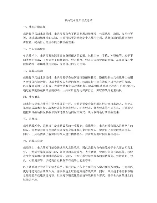 单兵战术的知识点总结