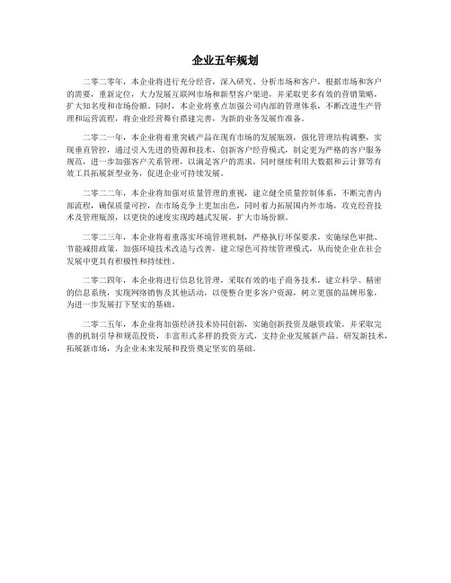 企业五年规划