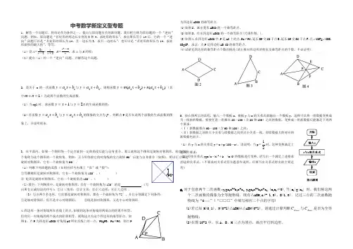 中考数学新定义型专题