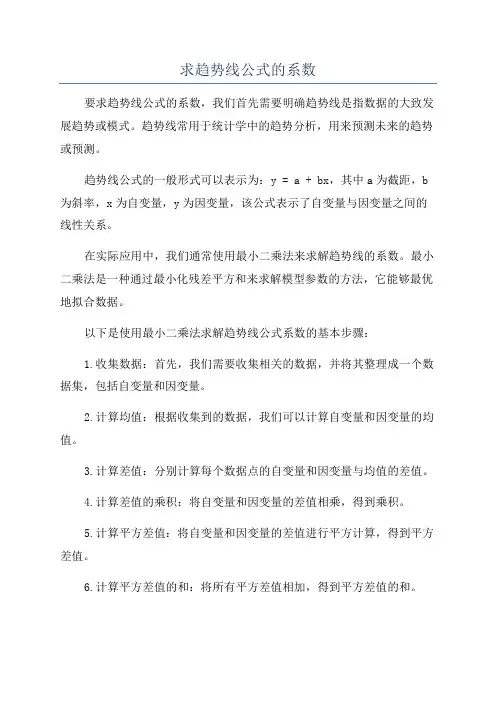 求趋势线公式的系数
