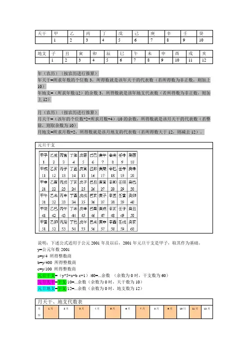 子午流注算法公式