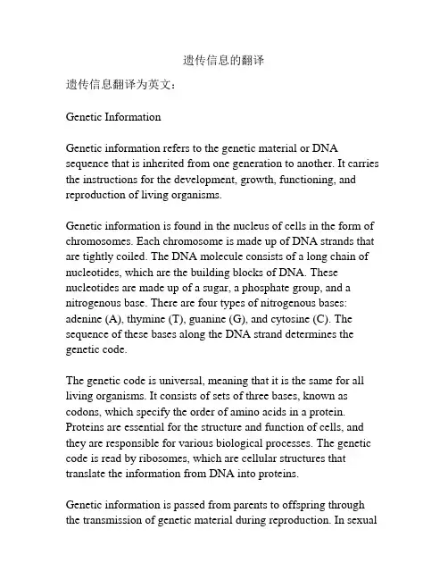 遗传信息的翻译