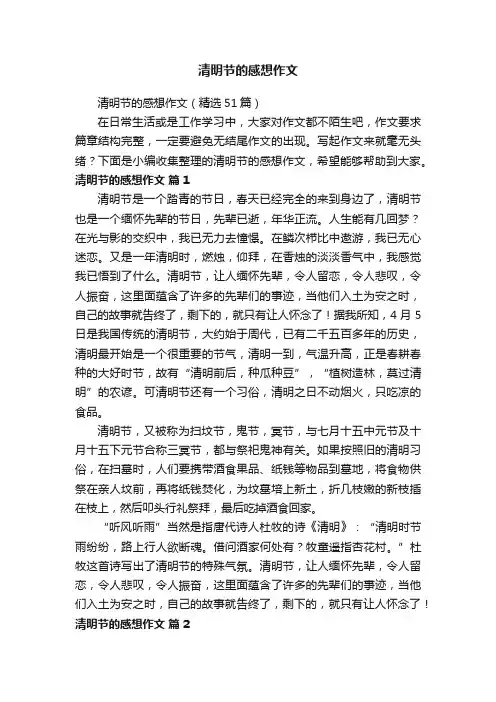 清明节的感想作文