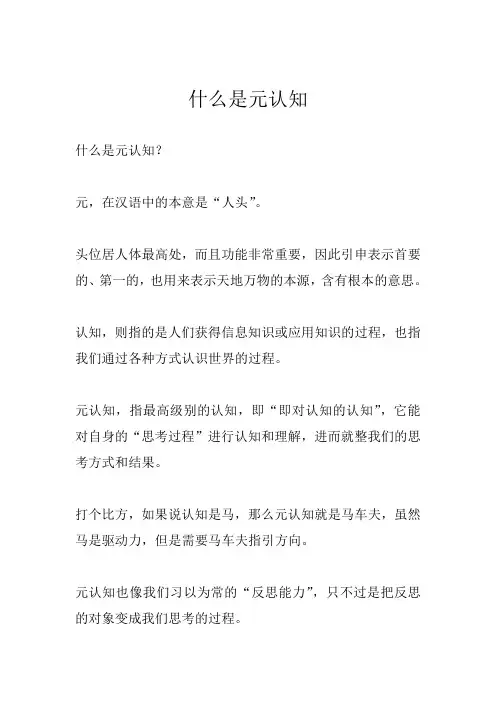 什么是元认知