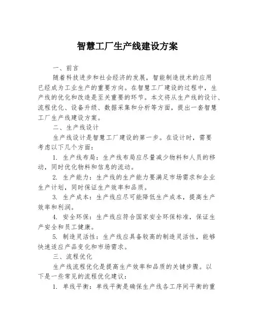 智慧工厂生产线建设方案