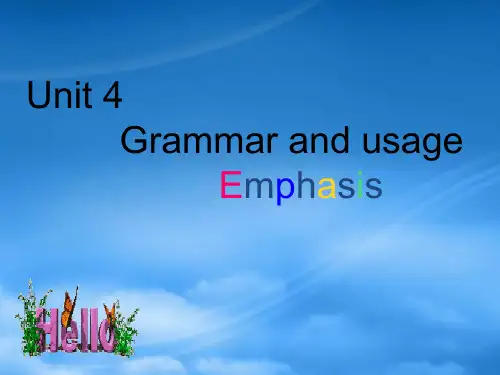 高中英语Unit4 Films and Film Events  Grammar and usage