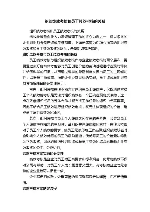 组织绩效考核和员工绩效考核的关系