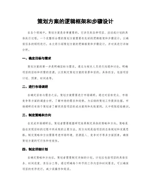 策划方案的逻辑框架和步骤设计