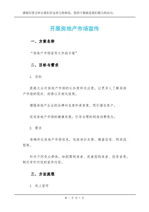 开展房地产市场宣传