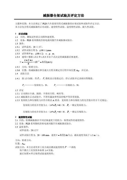 汽车简式减振器台架试验方法
