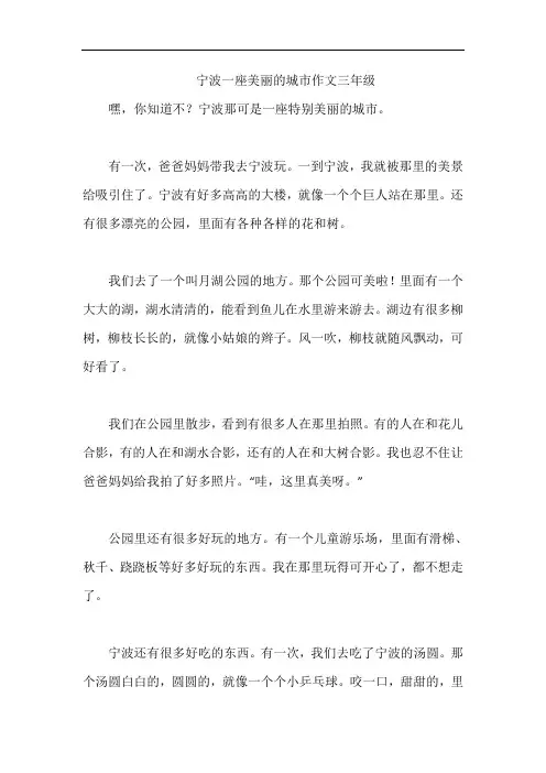 宁波一座美丽的城市作文三年级