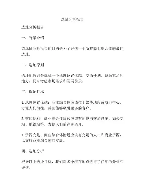 选址分析报告