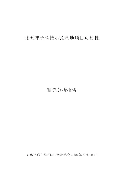 五味子 可行性报告