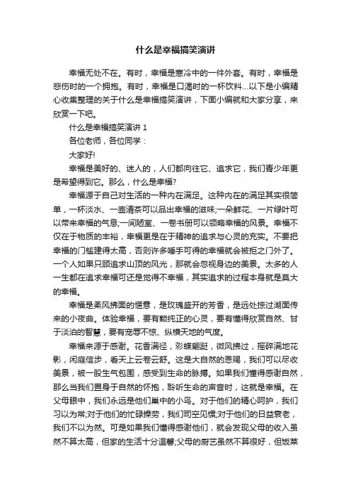 什么是幸福搞笑演讲