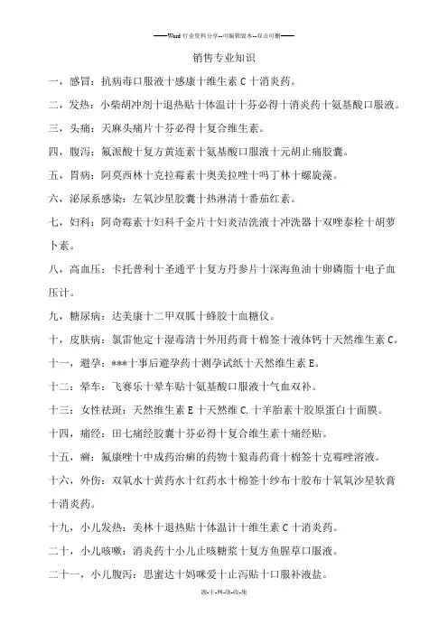 药店销售专业知识