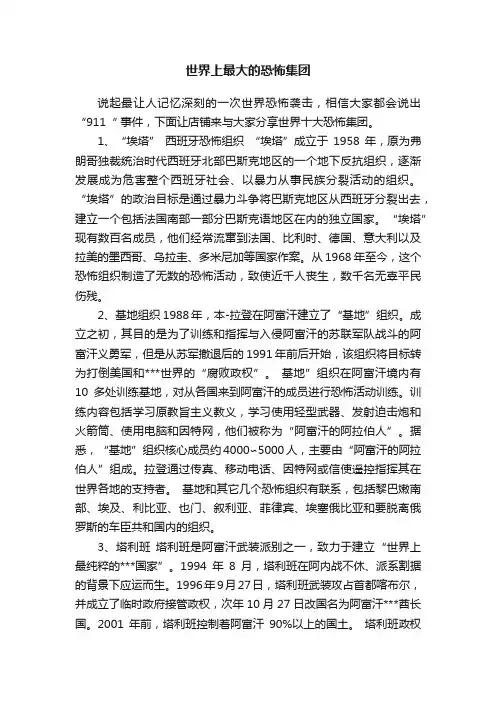 世界上最大的恐怖集团