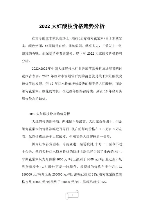 2023年大红酸枝价格趋势分析