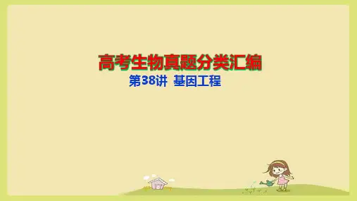 高考生物真题分类汇编：第38讲 基因工程