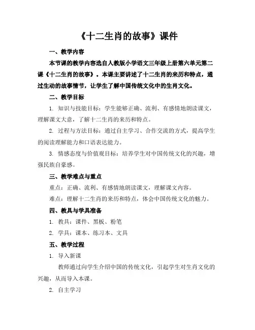 《十二生肖的故事》课件
