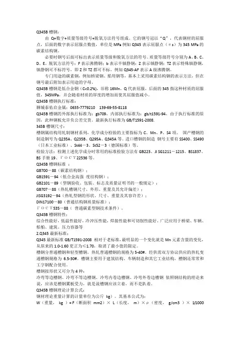 Q345B槽钢,Q345B槽钢规格表,Q345B槽钢用途,