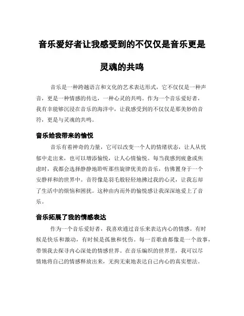 音乐爱好者让我感受到的不仅仅是音乐更是灵魂的共鸣