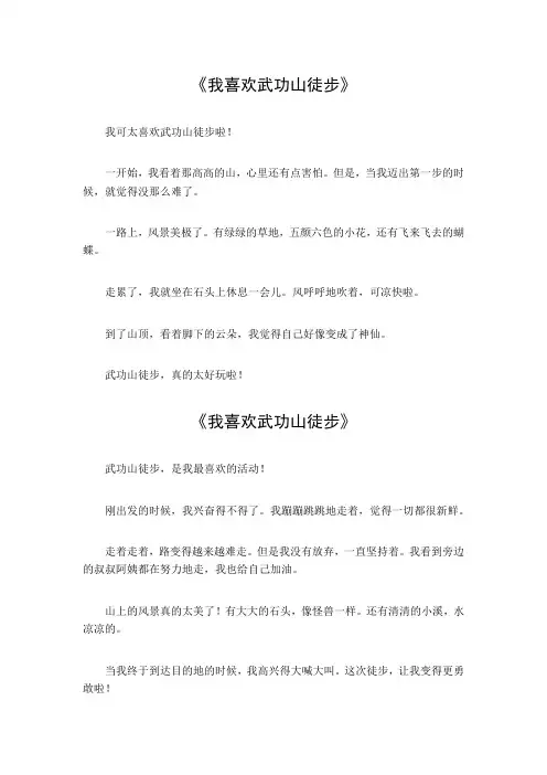 我喜欢武功山徒步作文