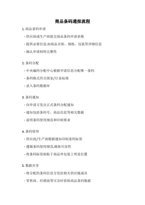 商品条码通报流程