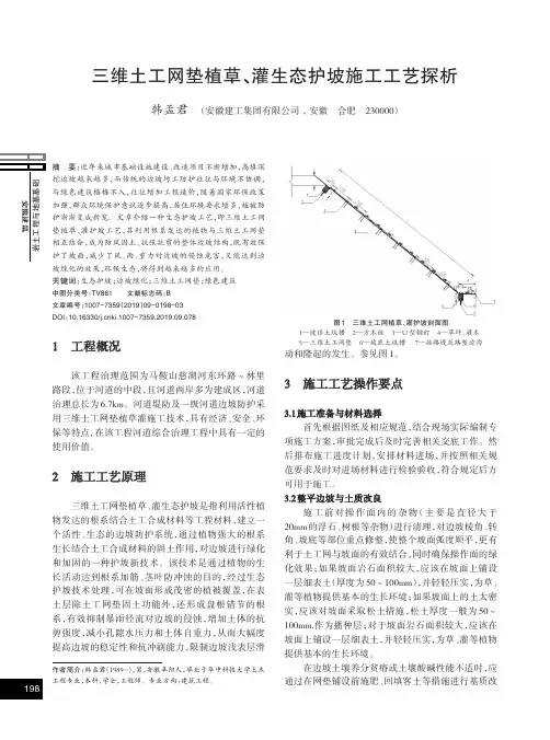 三维土工网垫植草、灌生态护坡施工工艺探析