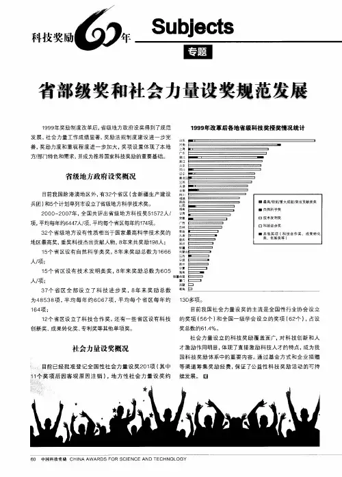 省部级奖和社会力量设奖规范发展